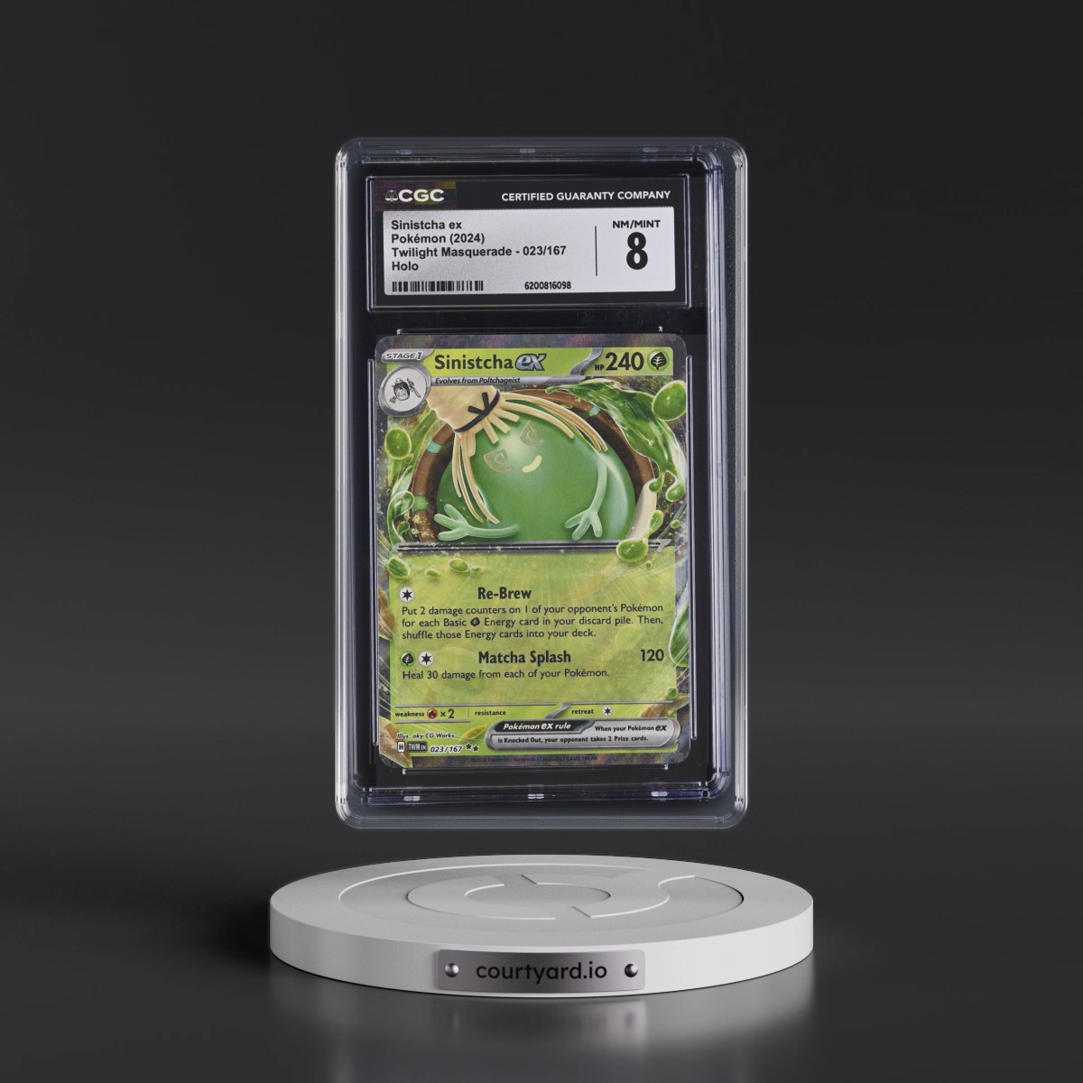 2024 Twilight Masquerade - TWM EN #023/167 Sinistcha ex - Holo (CGC 8 NM-MT)