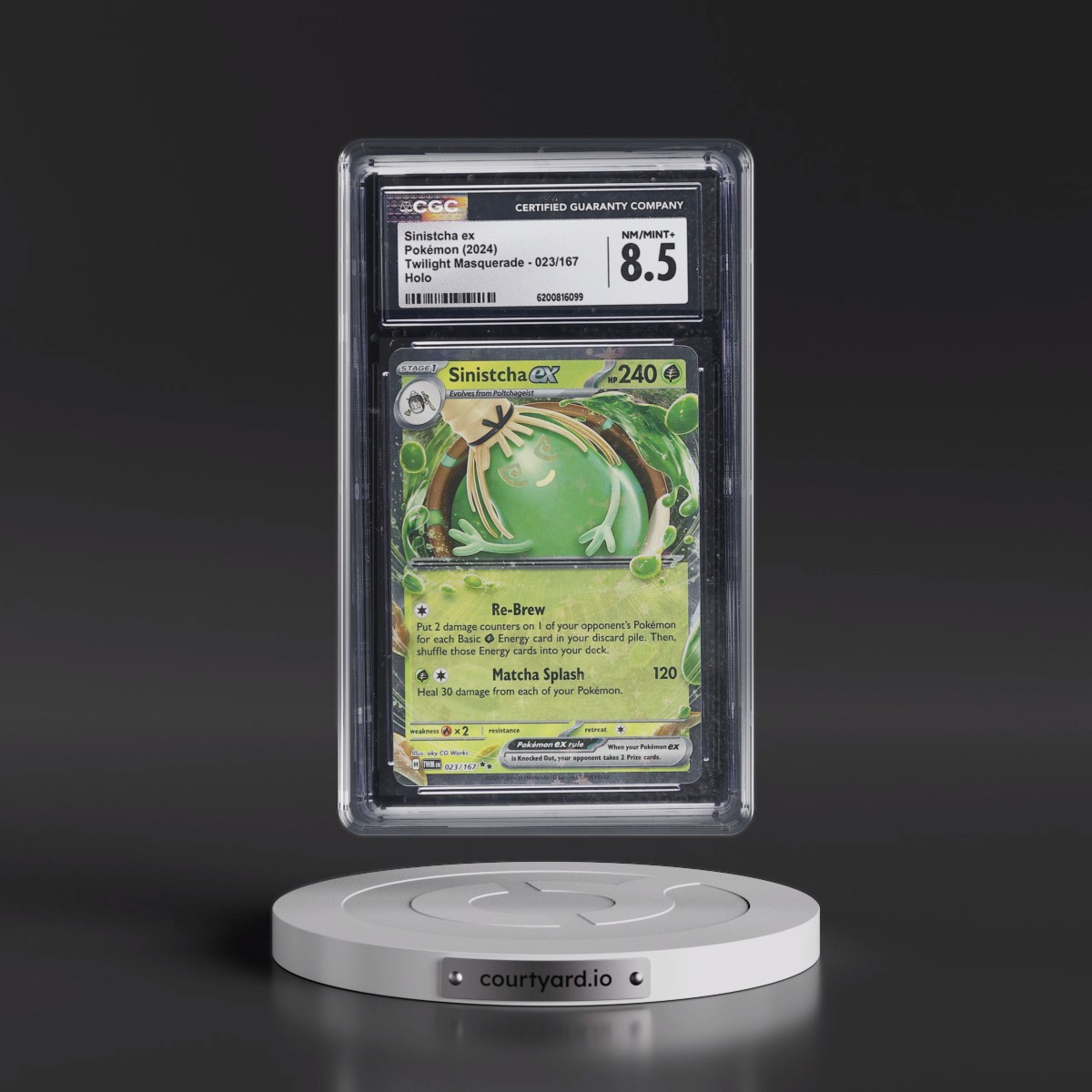 2024 Twilight Masquerade - TWM EN #023/167 Sinistcha ex - Holo (CGC 8.5 NM-MT+)