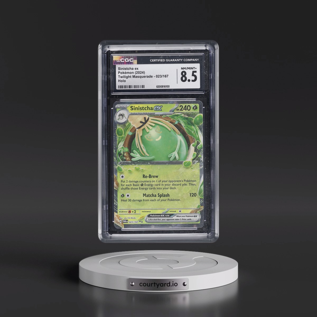 2024 Twilight Masquerade - TWM EN #023/167 Sinistcha ex - Holo (CGC 8.5 NM-MT+)