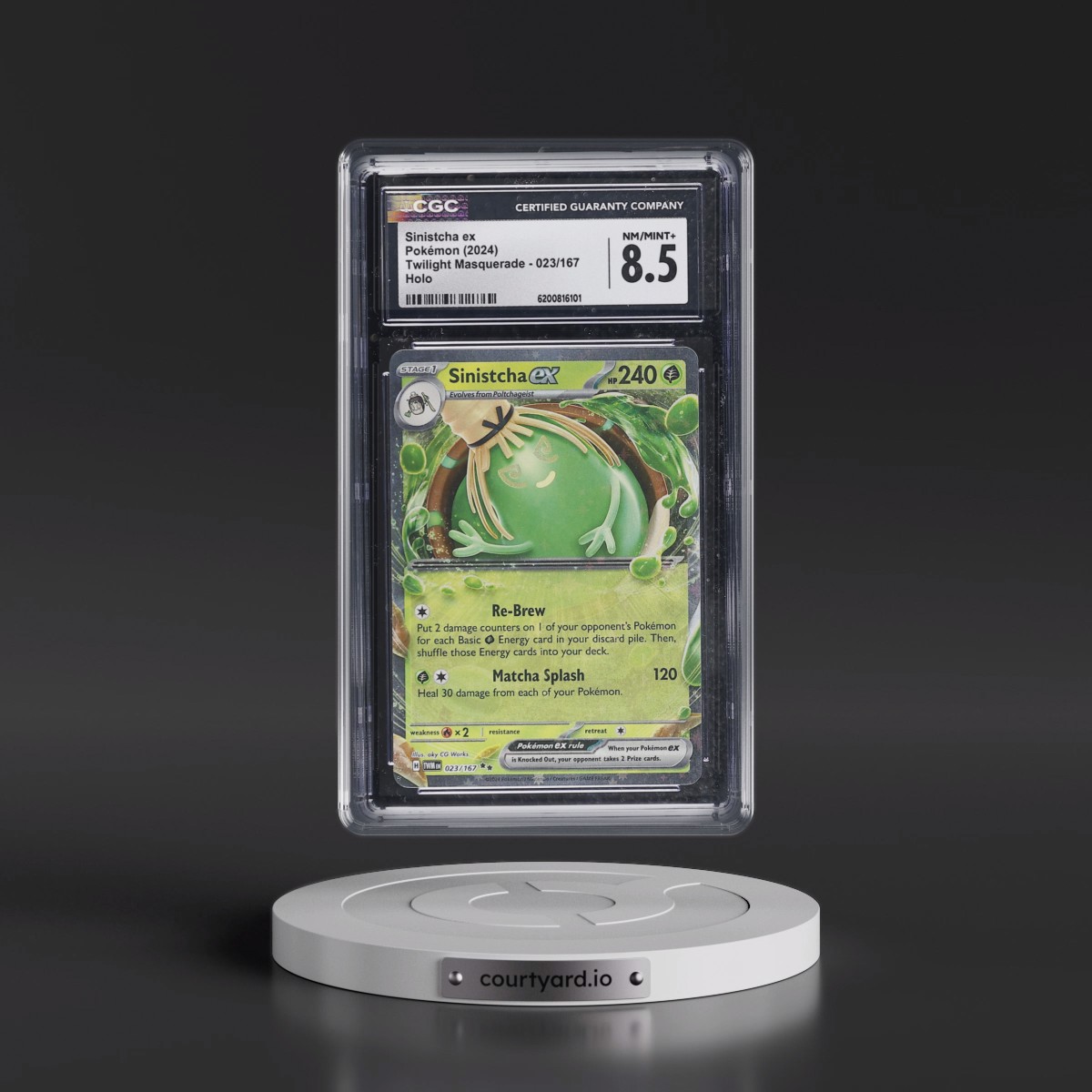 2024 Twilight Masquerade - TWM EN #023/167 Sinistcha ex - Holo (CGC 8.5 NM-MT+)