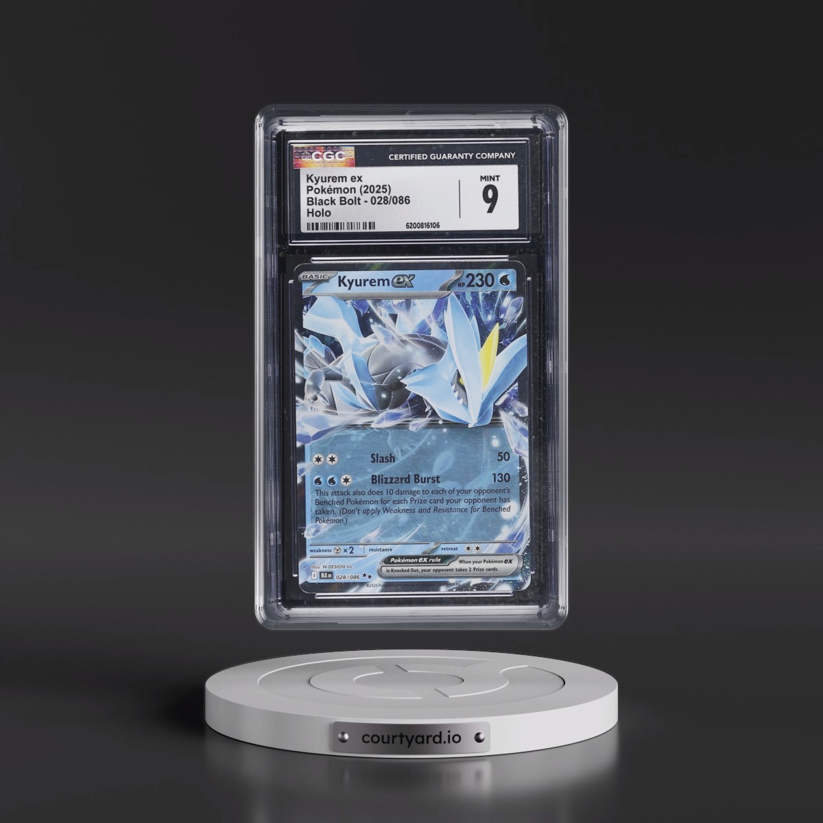 2025 Black Bolt - BLK EN #028/086 Kyurem ex - Holo (CGC 9 MINT)