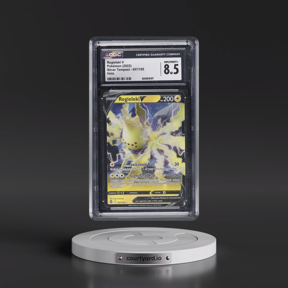 2022 Silver Tempest #057/195 Regieleki V - Holo (CGC 8.5 NM-MT+)