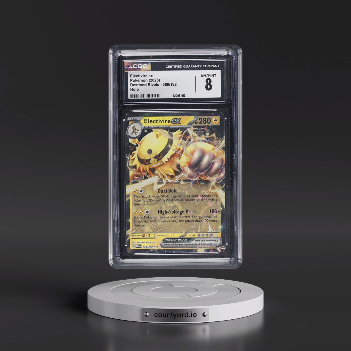 2025 Destined Rivals - DRI EN #069/182 Electivire ex - Holo (CGC 8 NM-MT)