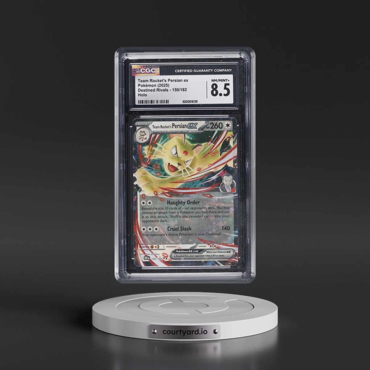 2025 Destined Rivals - DRI EN #150/182 Team Rocket's Persian ex - Holo (CGC 8.5 NM-MT+)