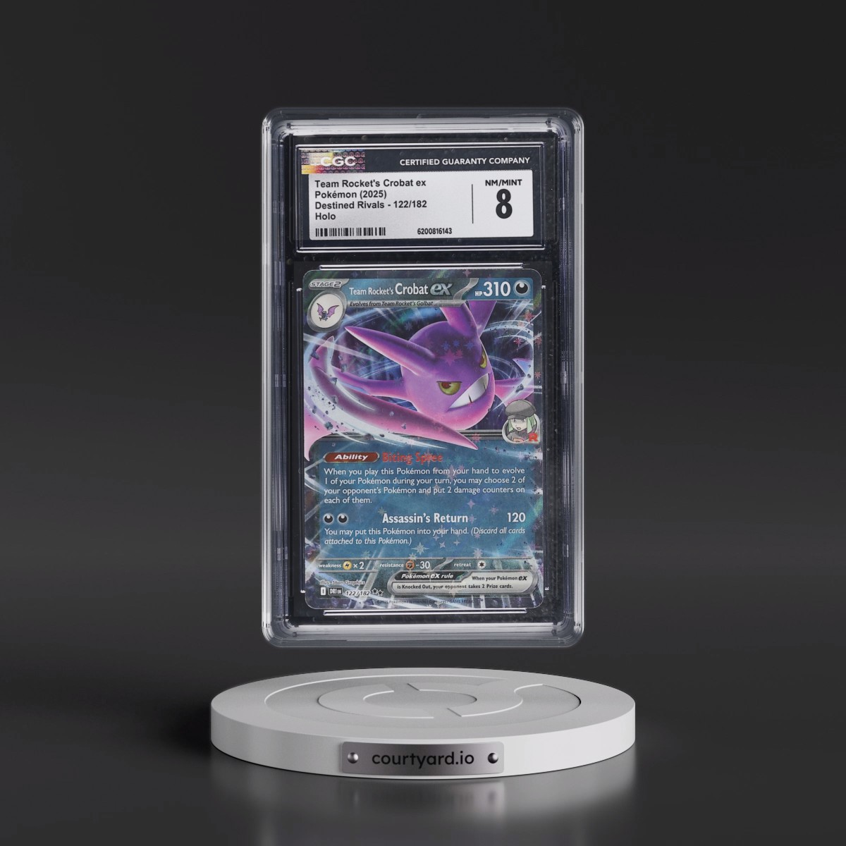 2025 Destined Rivals - DRI EN #122/182 Team Rocket's Crobat ex - Holo (CGC 8 NM-MT)