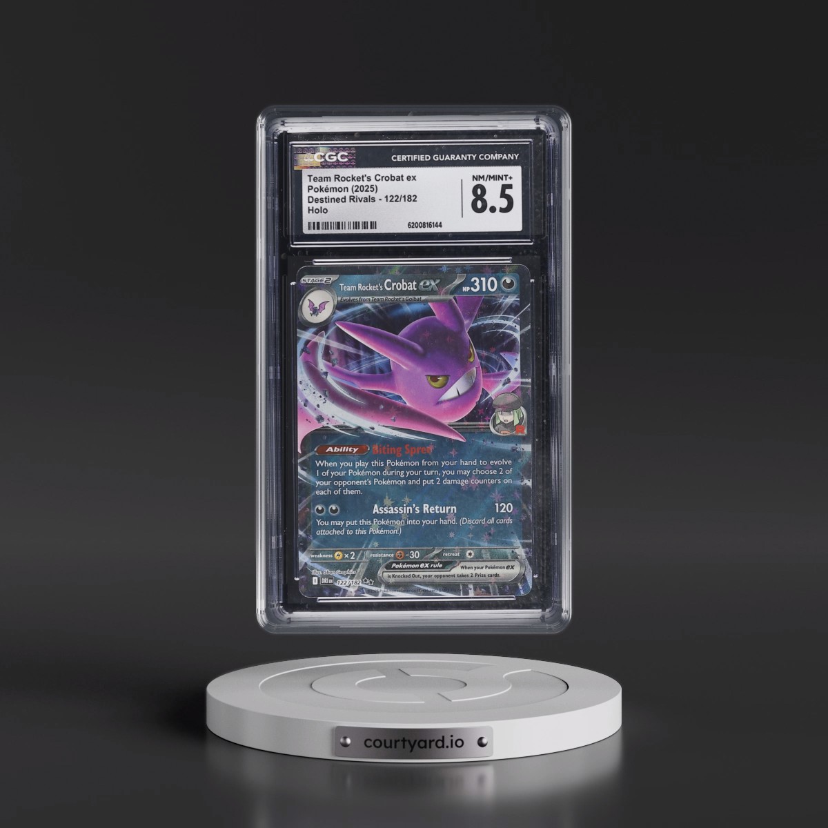 2025 Destined Rivals - DRI EN #122/182 Team Rocket's Crobat ex - Holo (CGC 8.5 NM-MT+)