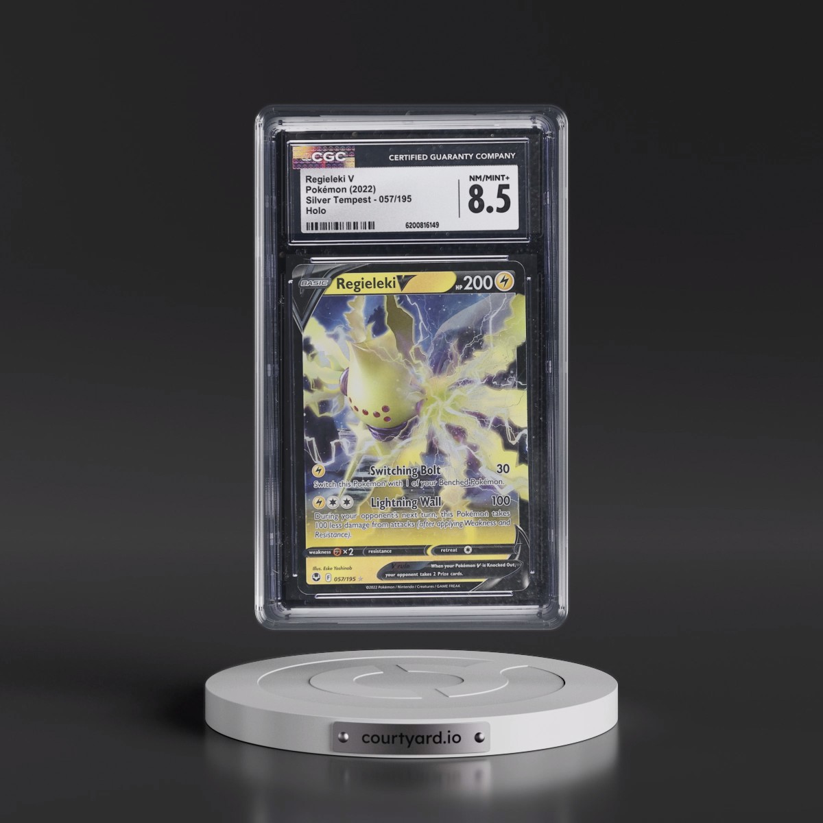 2022 Silver Tempest #057/195 Regieleki V - Holo (CGC 8.5 NM-MT+)