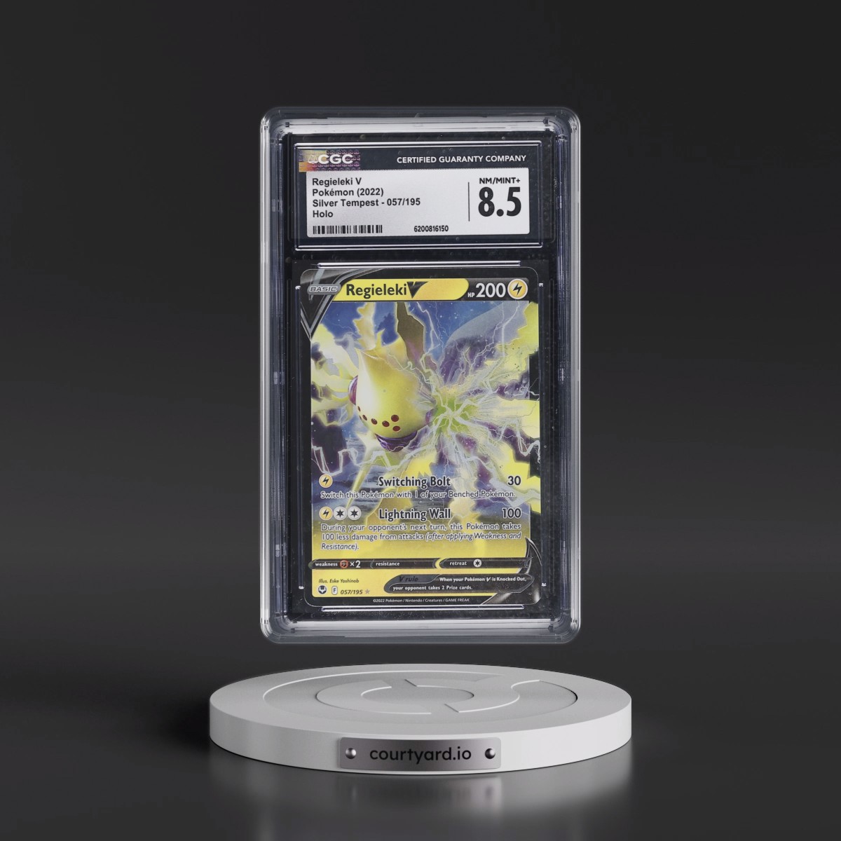 2022 Silver Tempest #057/195 Regieleki V - Holo (CGC 8.5 NM-MT+)