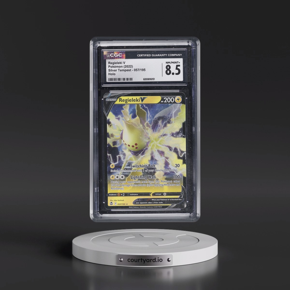 2022 Silver Tempest #057/195 Regieleki V - Holo (CGC 8.5 NM-MT+)