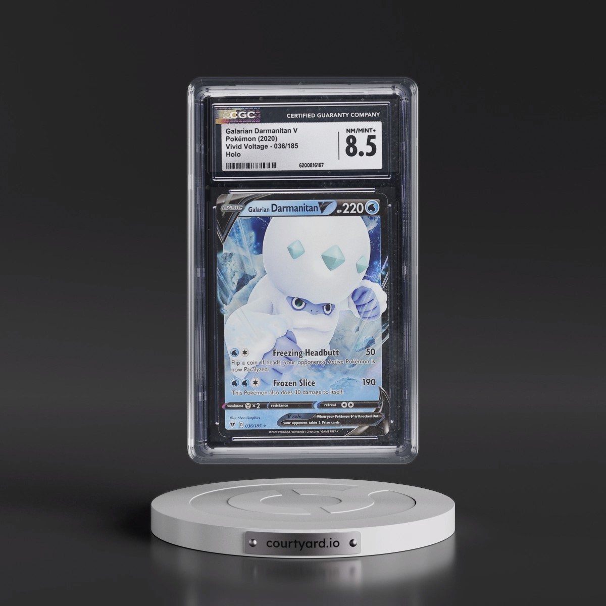 2020 Vivid Voltage #036/185 Galarian Darmanitan V - Holo (CGC 8.5 NM-MT+)