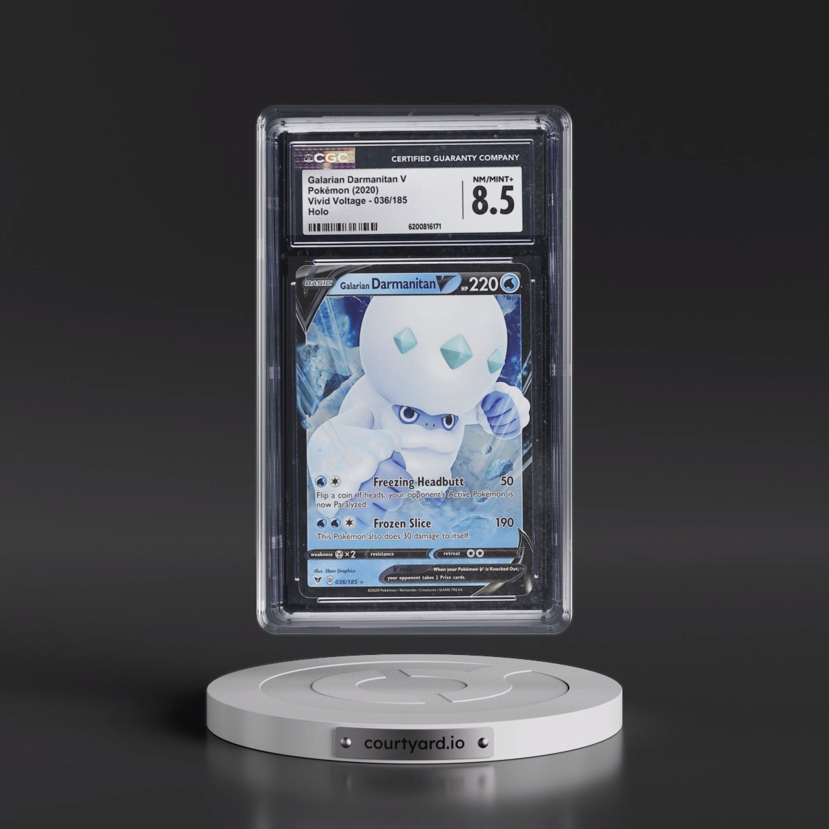 2020 Vivid Voltage #036/185 Galarian Darmanitan V - Holo (CGC 8.5 NM-MT+)