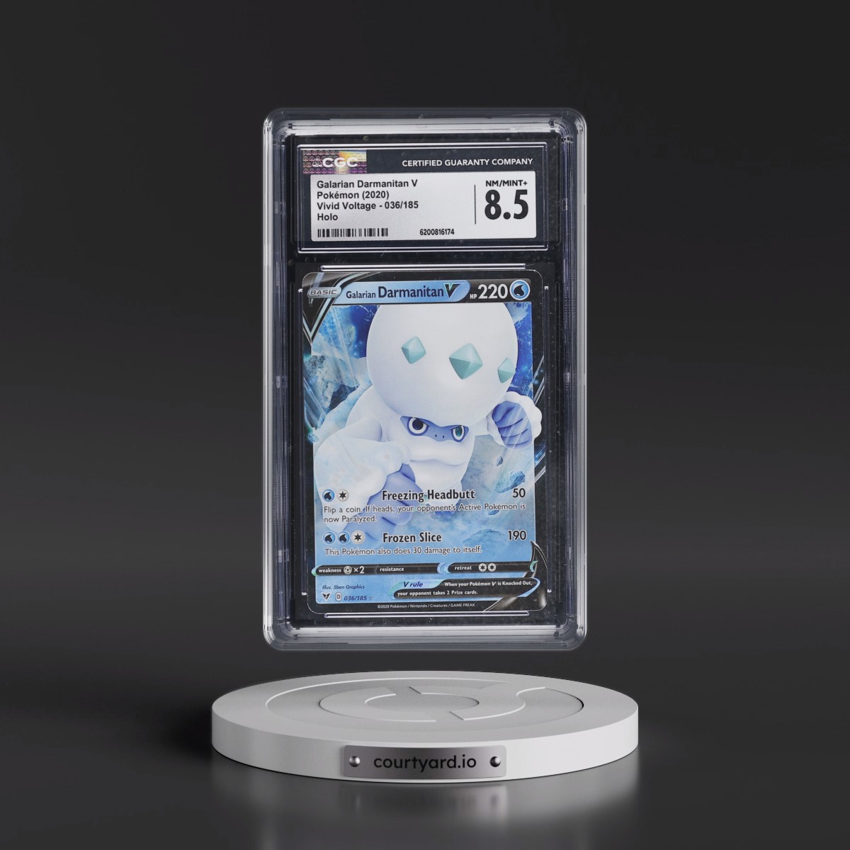 2020 Vivid Voltage #036/185 Galarian Darmanitan V - Holo (CGC 8.5 NM-MT+)