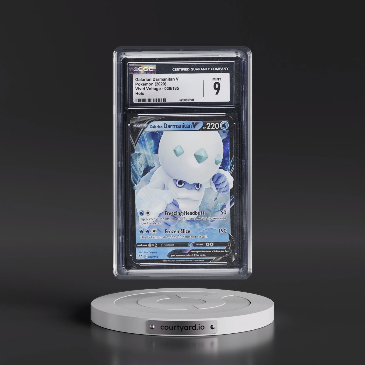 2020 Vivid Voltage #036/185 Galarian Darmanitan V - Holo (CGC 9 MINT)