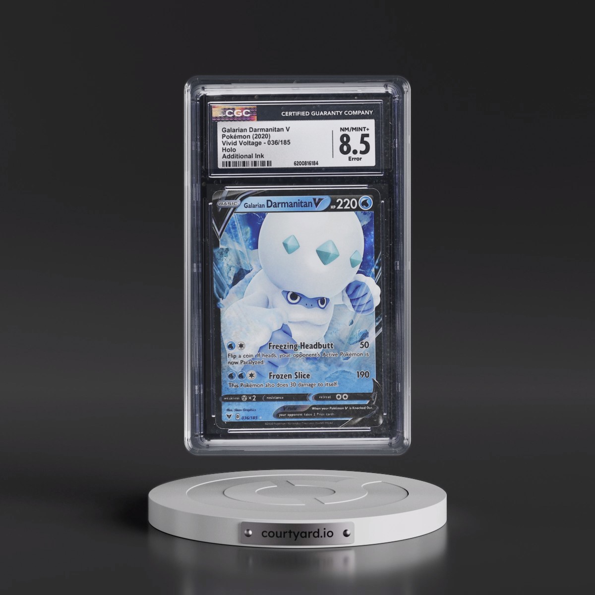 2020 Vivid Voltage #036/185 Galarian Darmanitan V - Holo (CGC 8.5 NM-MT+)