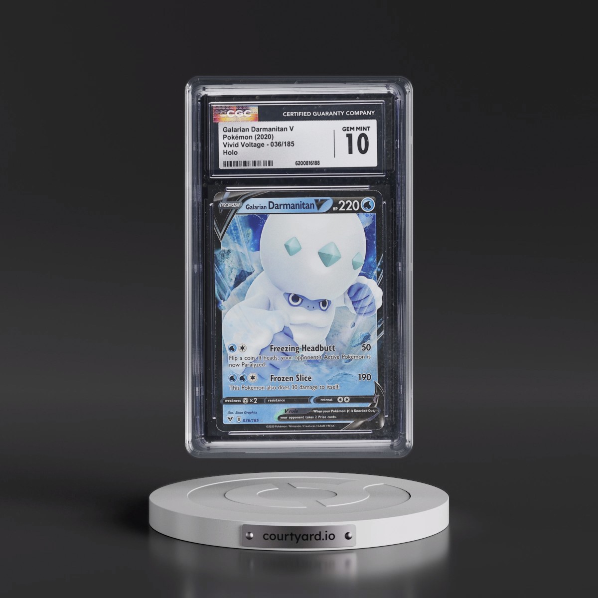 2020 Vivid Voltage #036/185 Galarian Darmanitan V - Holo (CGC 10 GEM MINT)