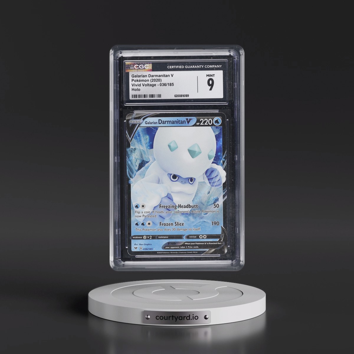2020 Vivid Voltage #036/185 Galarian Darmanitan V - Holo (CGC 9 MINT)