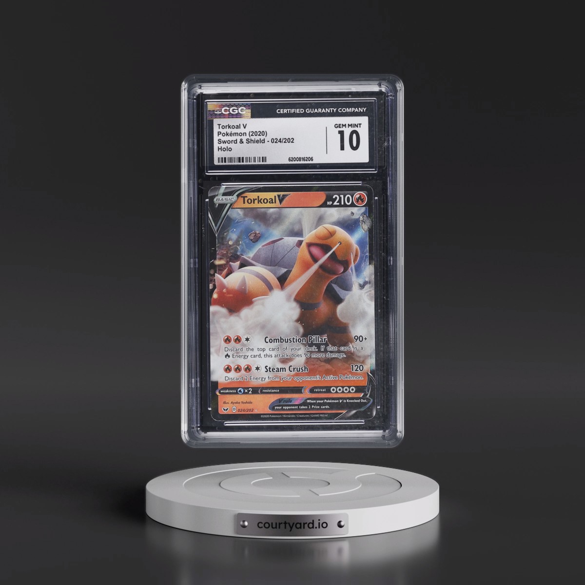 2020 Sword & Shield #024/202 Torkoal V - Holo (CGC 10 GEM MINT)