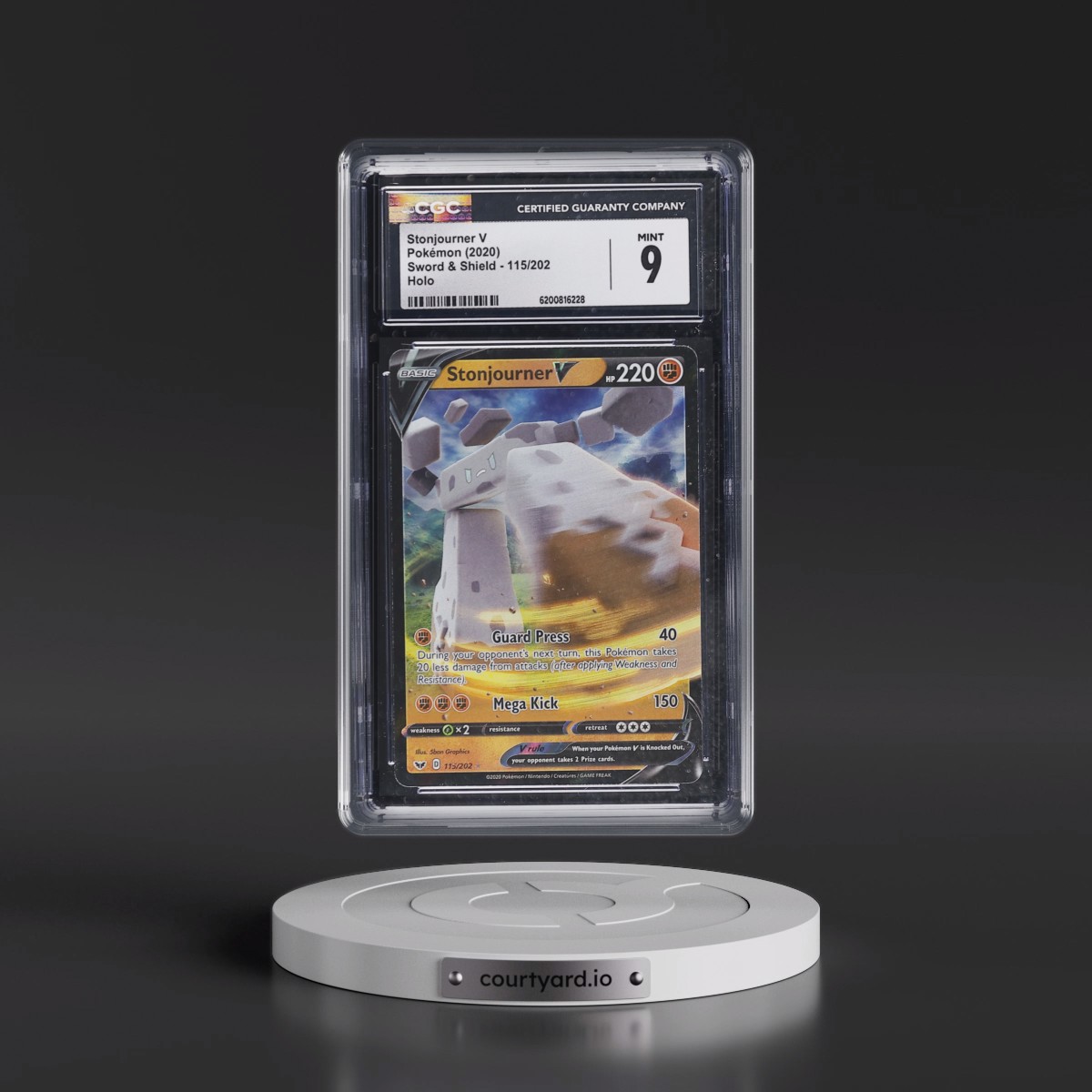 2020 Sword & Shield #115/202 Stonjourner V - Holo (CGC 9 MINT)
