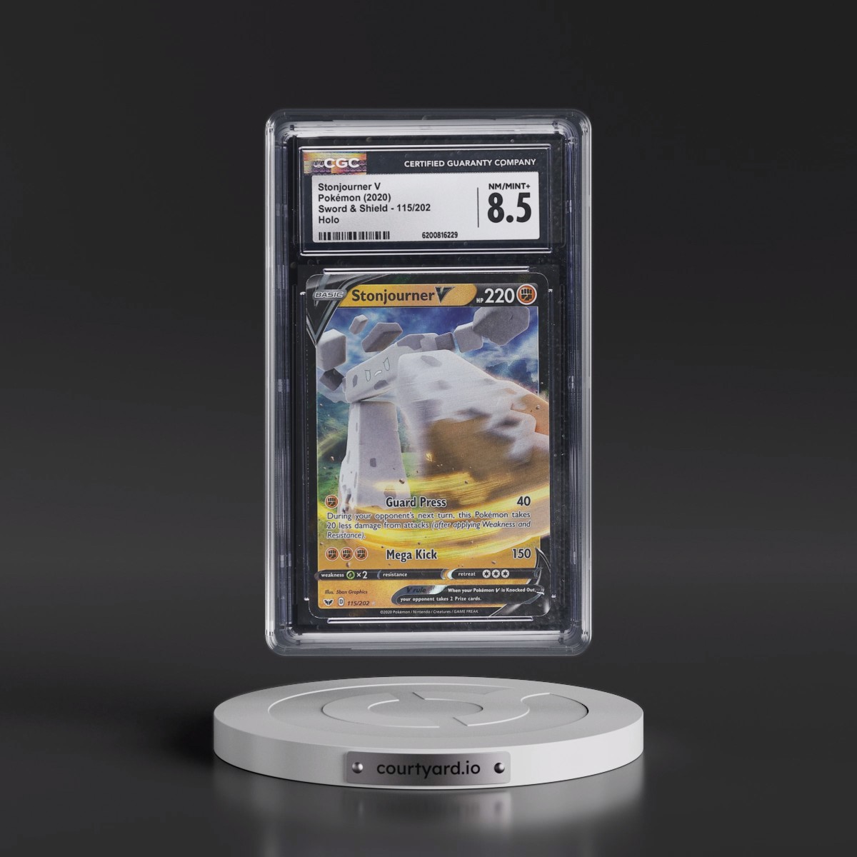 2020 Sword & Shield #115/202 Stonjourner V - Holo (CGC 8.5 NM-MT+)
