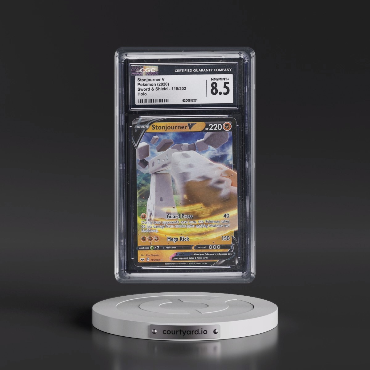 2020 Sword & Shield #115/202 Stonjourner V - Holo (CGC 8.5 NM-MT+)