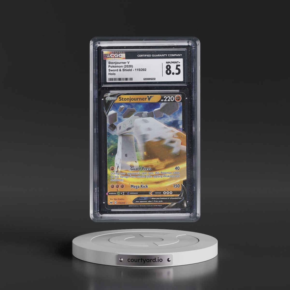 2020 Sword & Shield #115/202 Stonjourner V - Holo (CGC 8.5 NM-MT+)