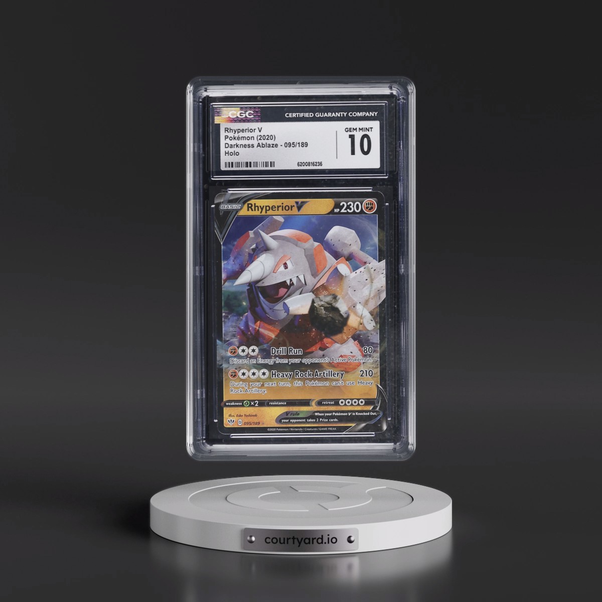 2020 Darkness Ablaze #095/189 Rhyperior V - Holo (CGC 10 GEM MINT)