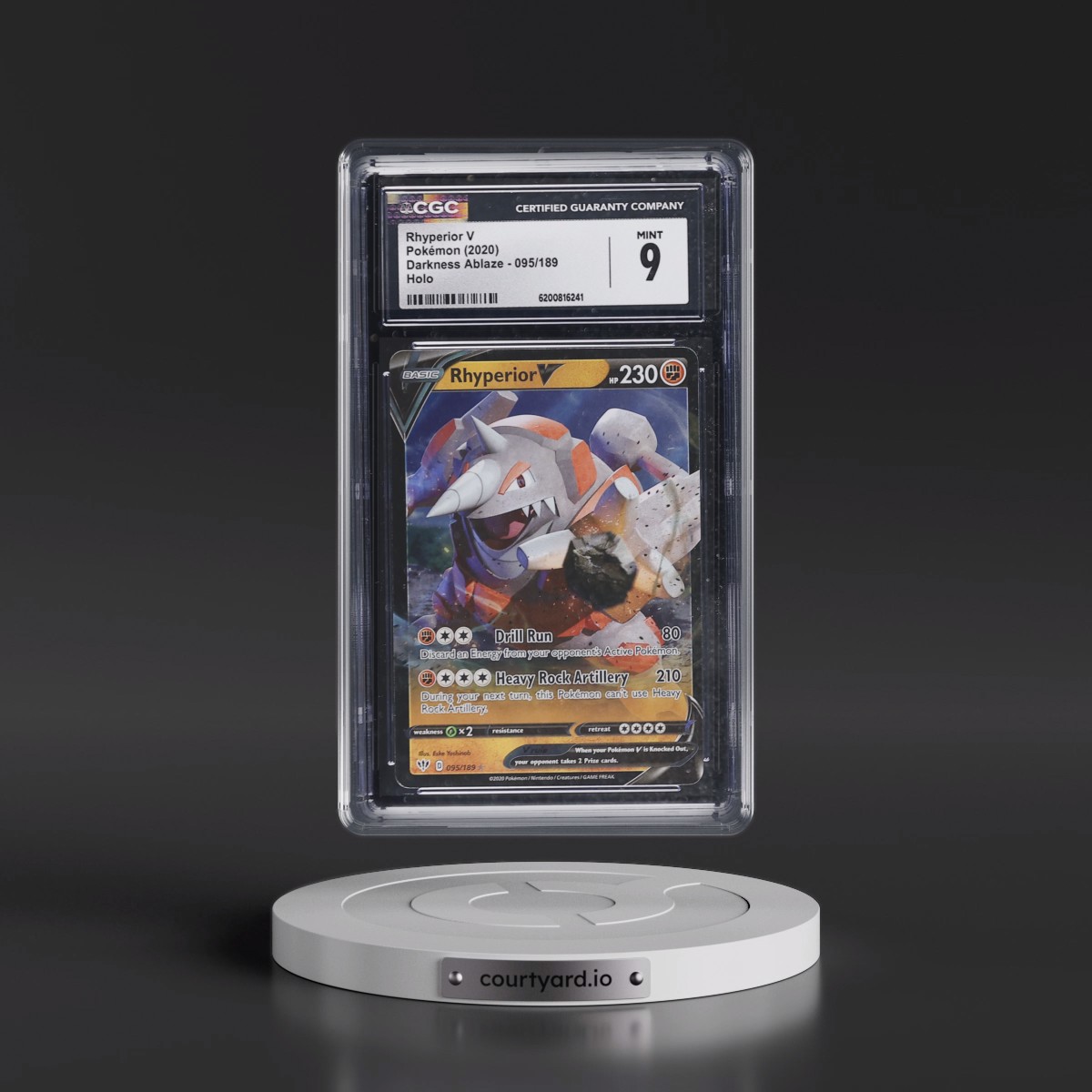 2020 Darkness Ablaze #095/189 Rhyperior V - Holo (CGC 9 MINT)