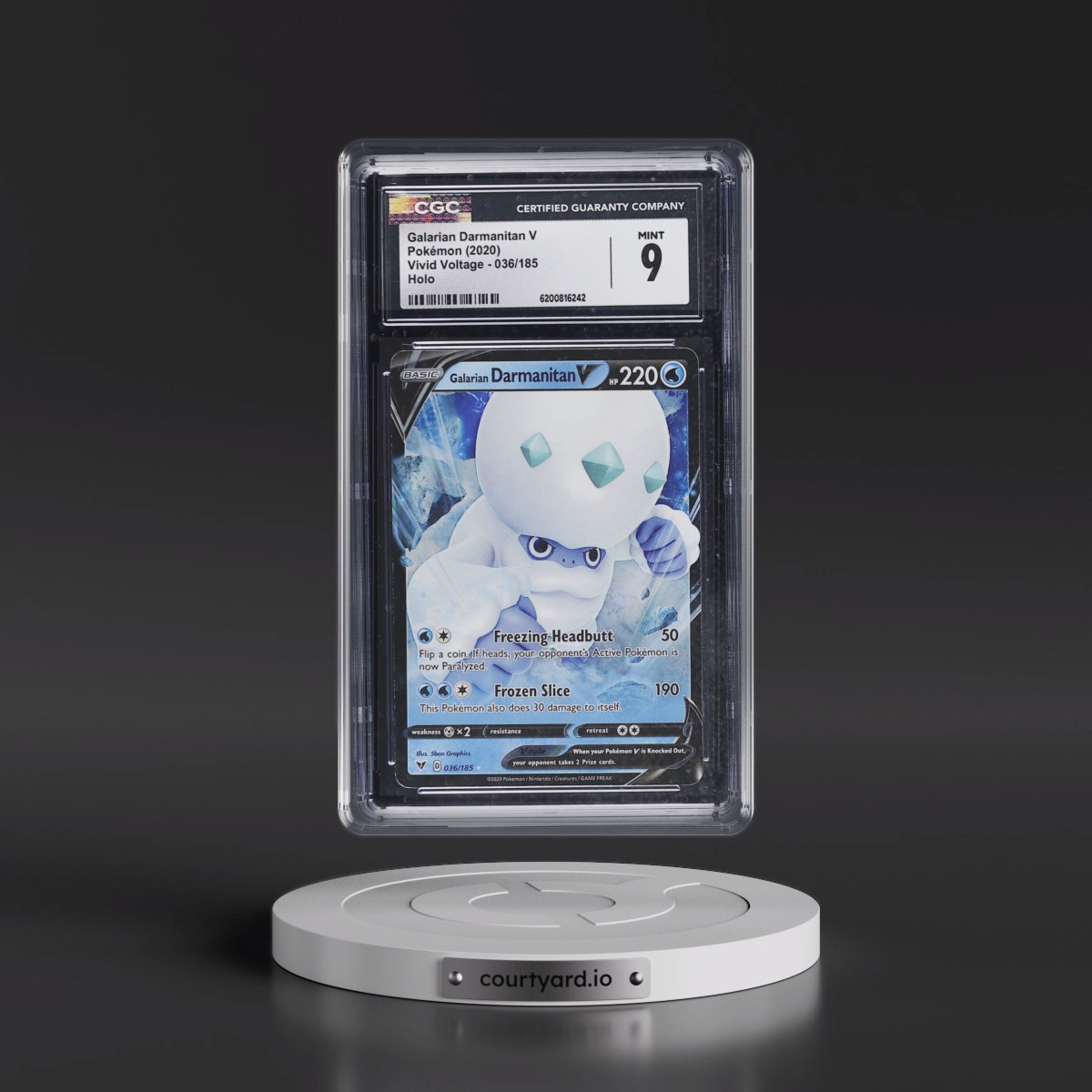 2020 Vivid Voltage #036/185 Galarian Darmanitan V - Holo (CGC 9 MINT)