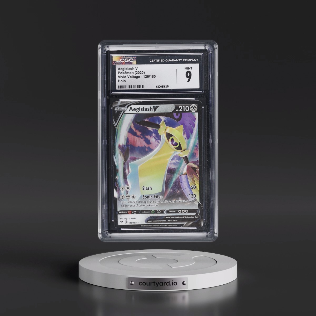 2020 Vivid Voltage #126/185 Aegislash V - Holo (CGC 9 MINT)