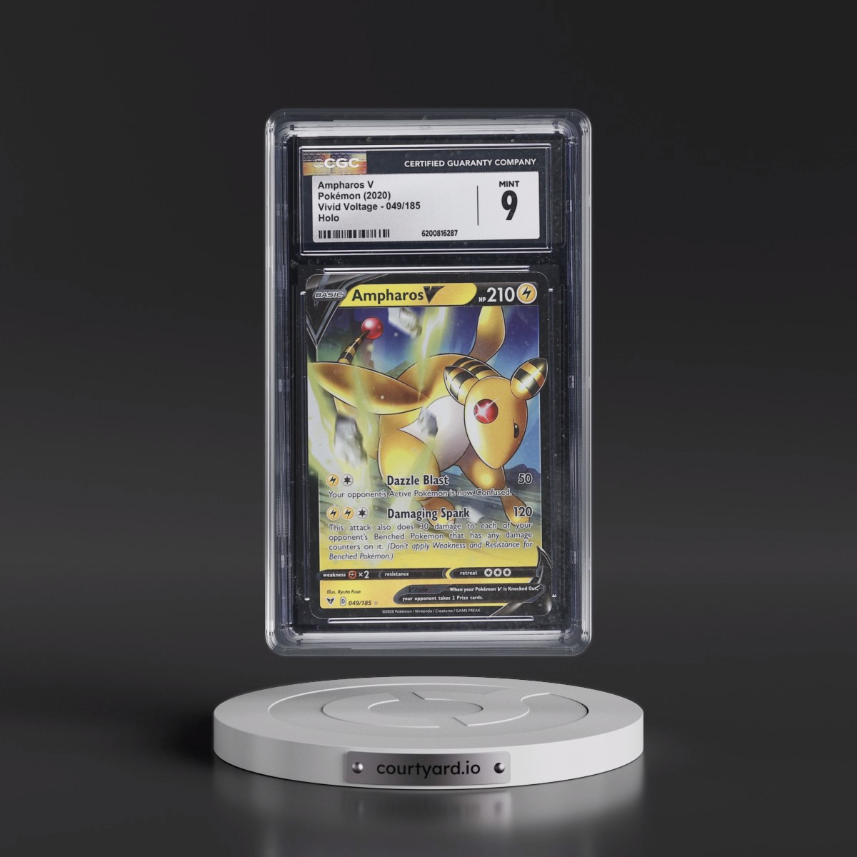 2020 Vivid Voltage #049/185 Ampharos V - Holo (CGC 9 MINT)