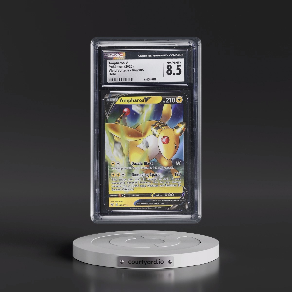 2020 Vivid Voltage #049/185 Ampharos V - Holo (CGC 8.5 NM-MT+)