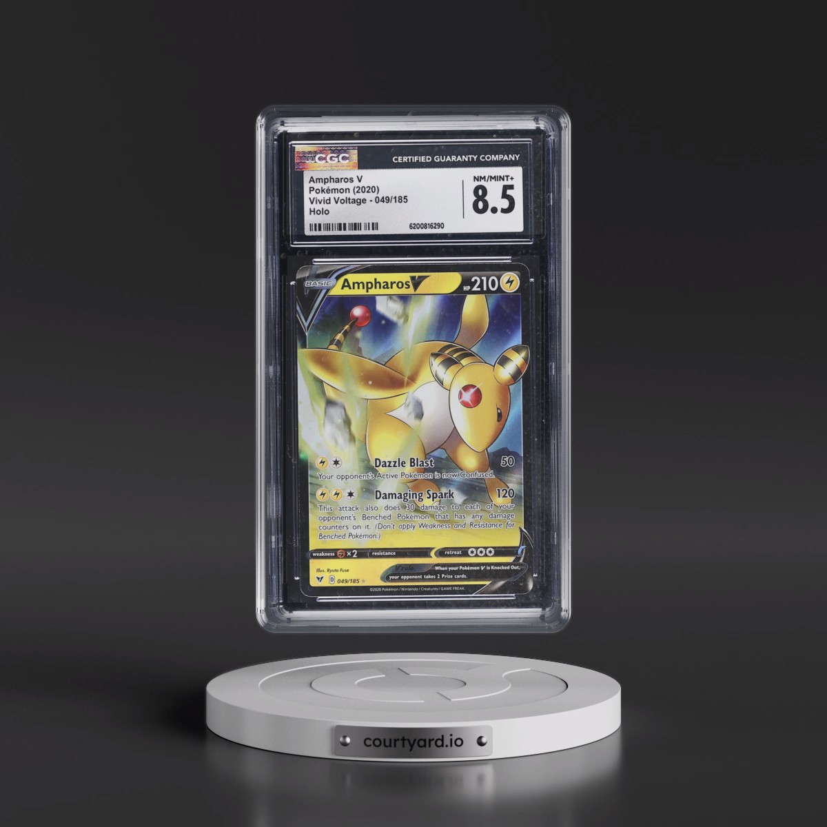 2020 Vivid Voltage #049/185 Ampharos V - Holo (CGC 8.5 NM-MT+)
