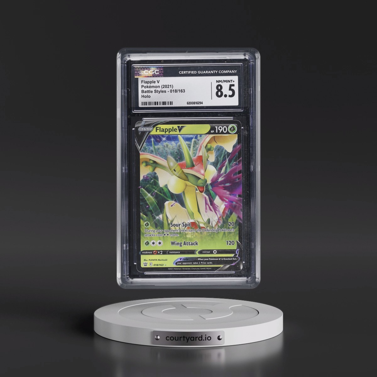 2021 Battle Styles #018/163 Flapple V - Holo (CGC 8.5 NM-MT+)