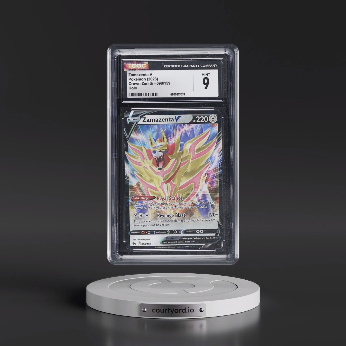 2023 Crown Zenith Zamazenta V - Holo #098/159 CGC 9