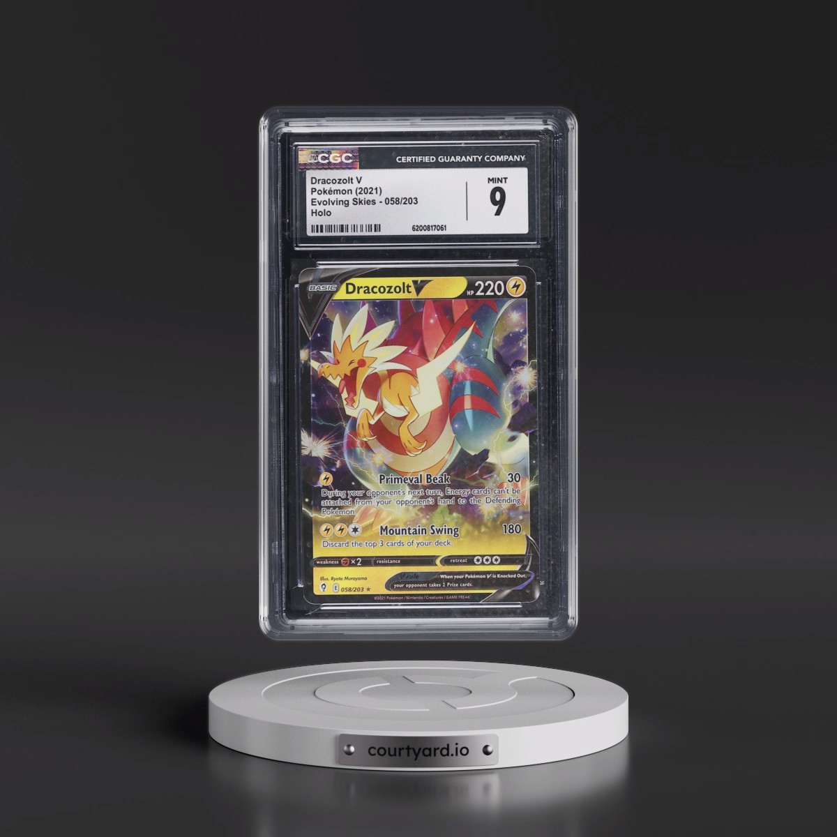 2021 Evolving Skies #058/203 Dracozolt V - Holo (CGC 9 MINT)