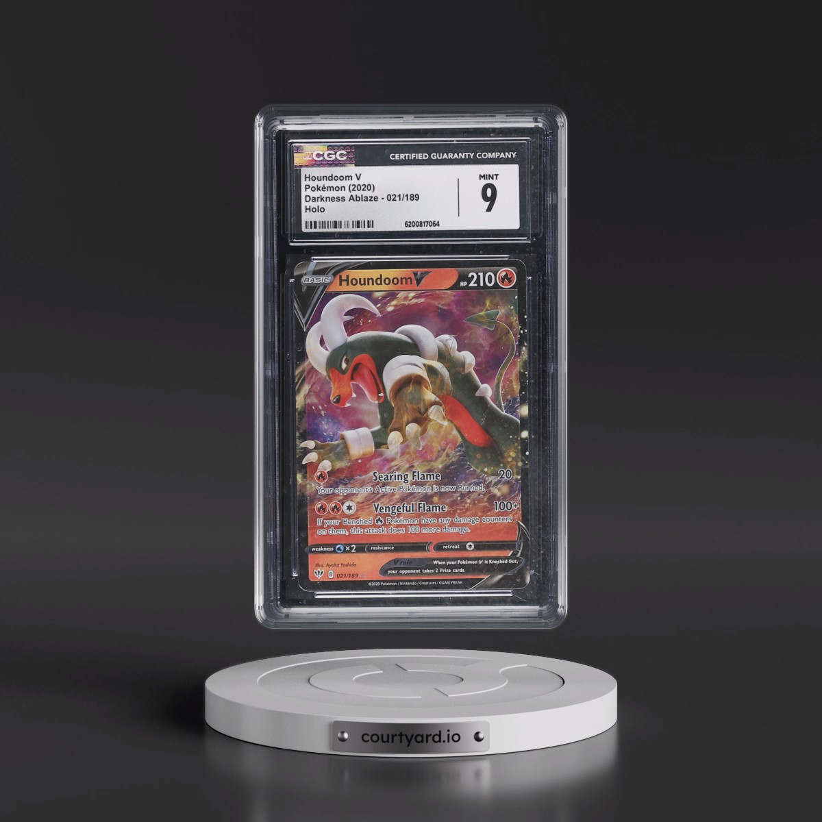 2020 Darkness Ablaze Houndoom V - Holo #021/189 CGC 9