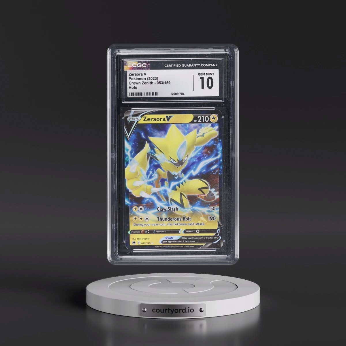 2023 Crown Zenith Zeraora V - Holo #053/159 CGC 10