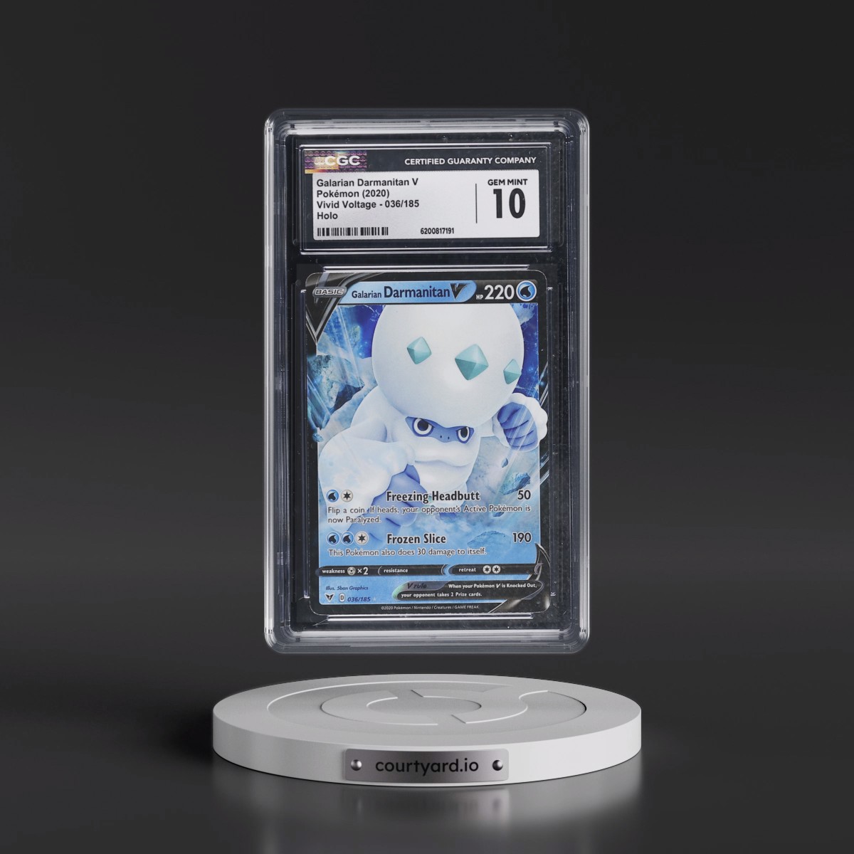 2020 Vivid Voltage #036/185 Galarian Darmanitan V - Holo (CGC 10 GEM MINT)