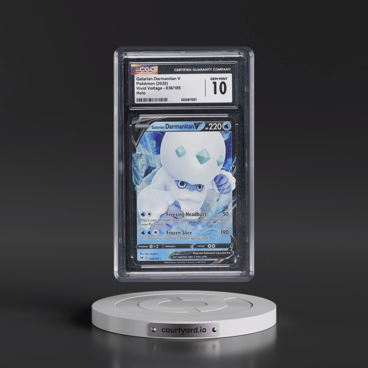 2020 Vivid Voltage #036/185 Galarian Darmanitan V - Holo (CGC 10 GEM MINT)