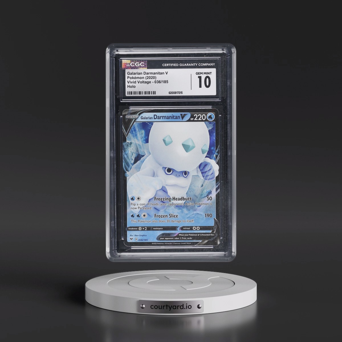 2020 Vivid Voltage #036/185 Galarian Darmanitan V - Holo (CGC 10 GEM MINT)