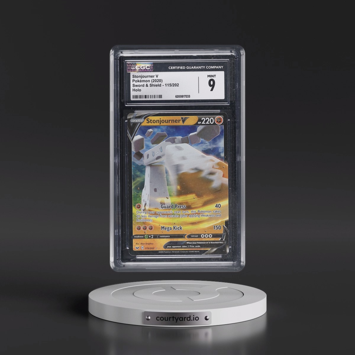 2020 Sword & Shield Stonjourner V - Holo #115/202 CGC 9