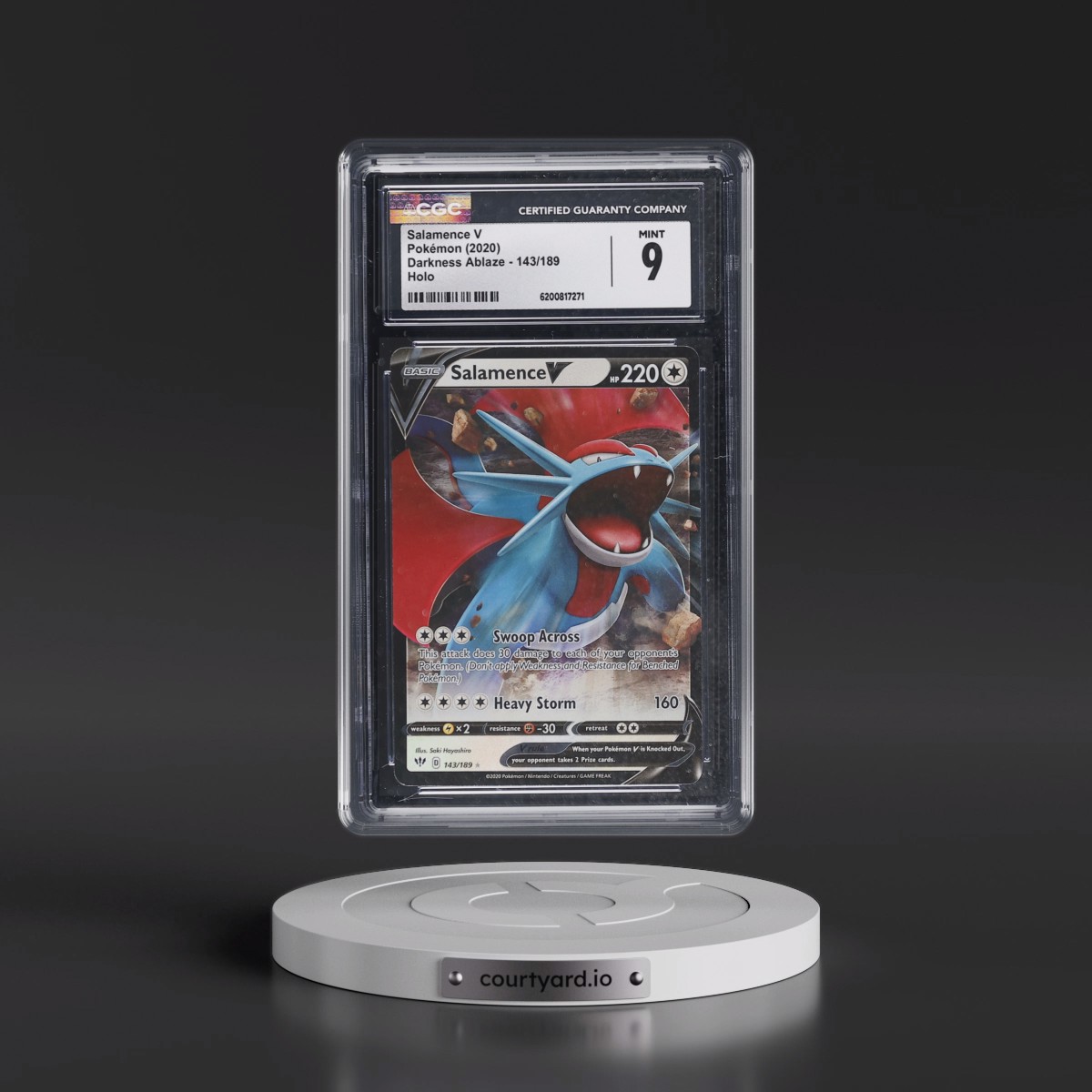 2020 Darkness Ablaze #143/189 Salamence V - Holo (CGC 9 MINT)