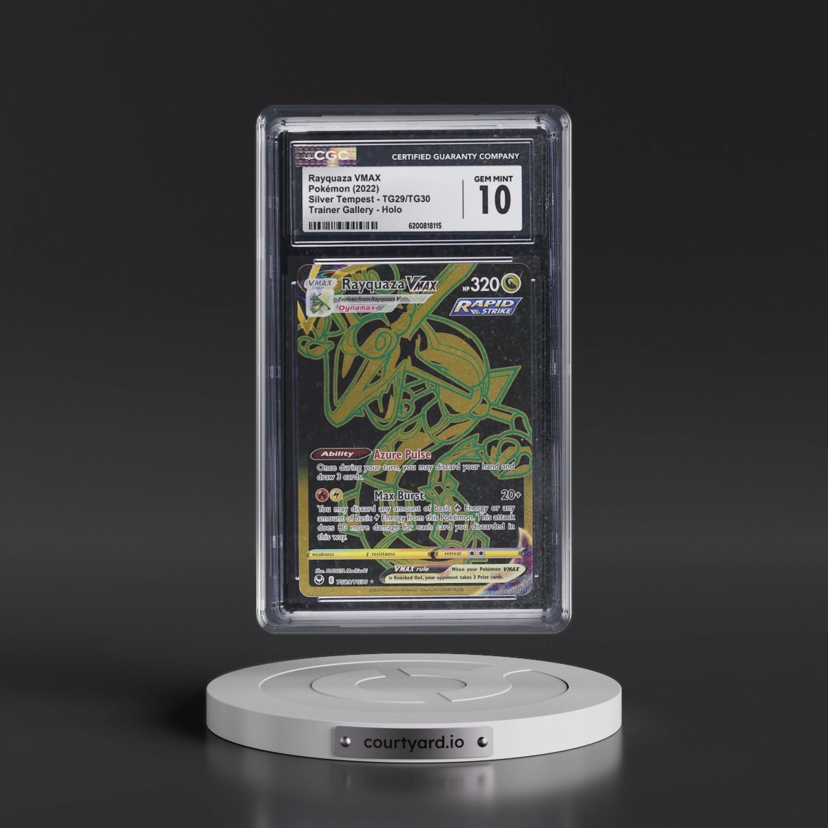 2022 Silver Tempest #TG29/TG30 Rayquaza VMAX - Trainer Gallery Holo (CGC 10 GEM MINT)