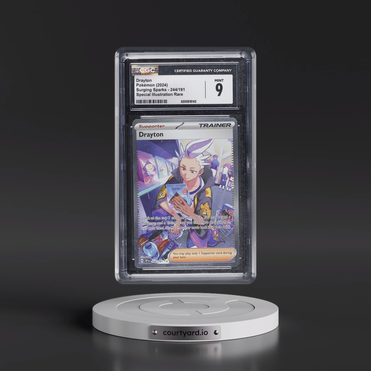 2024 Surging Sparks - SSP EN #244/191 Drayton - Special Illustration Rare (Holo) (CGC 9 MINT)