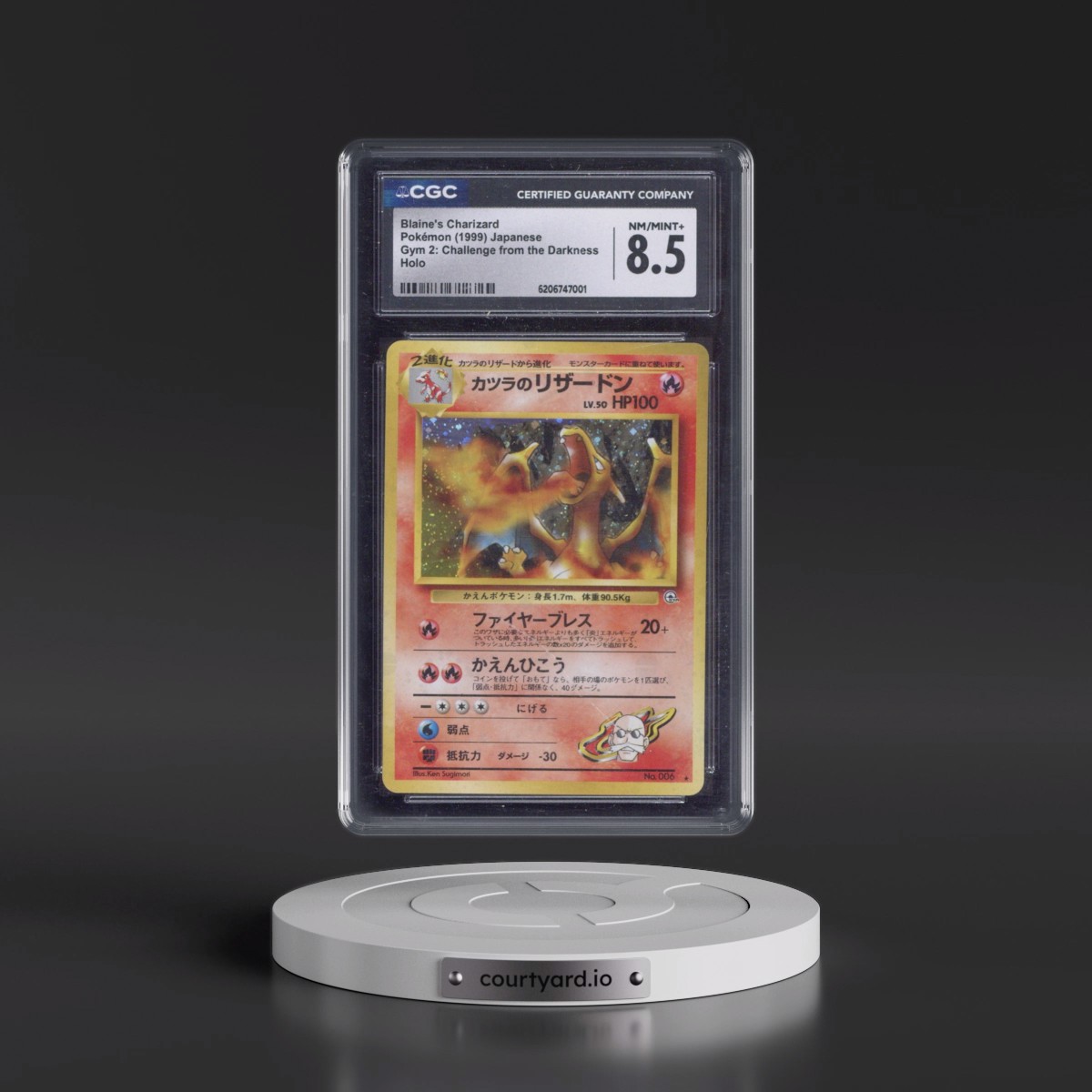 1999 Gym 2: Challenge from the Darkness Blaine's Charizard - Holo CGC 8.5