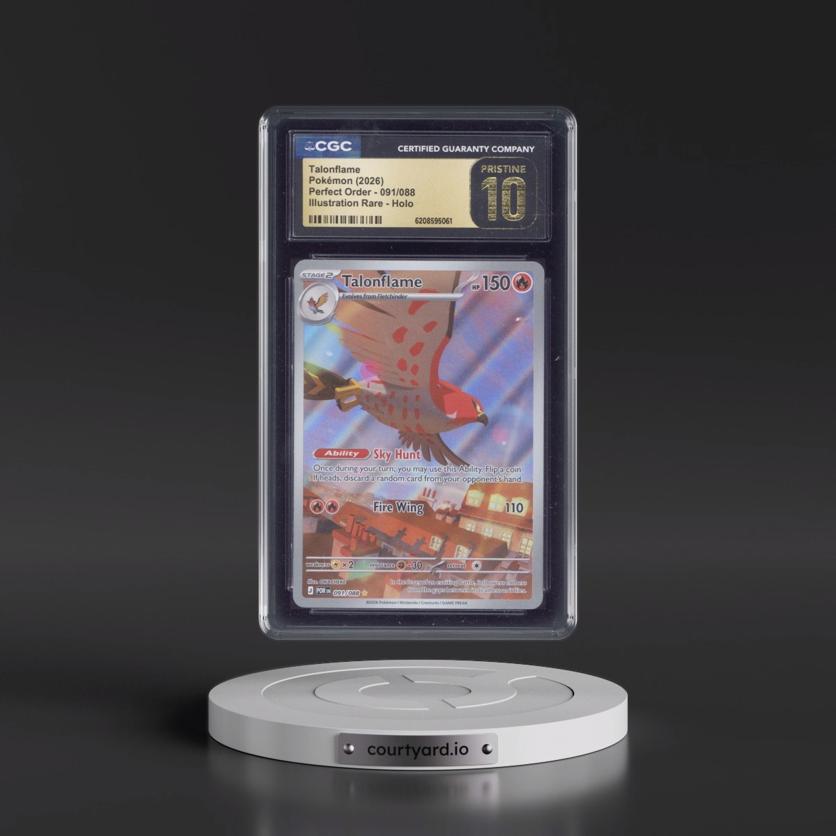 2026 Perfect Order - POR EN #091/088 Talonflame - Illustration Rare Holo (CGC 10 PRISTINE)