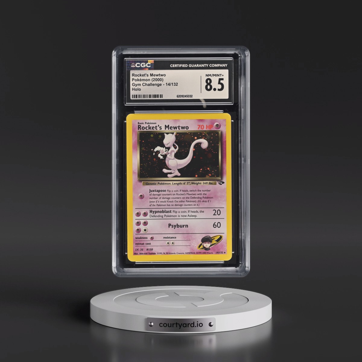 2000 Gym Challenge Rocket's Mewtwo - Holo #14/132 CGC 8.5