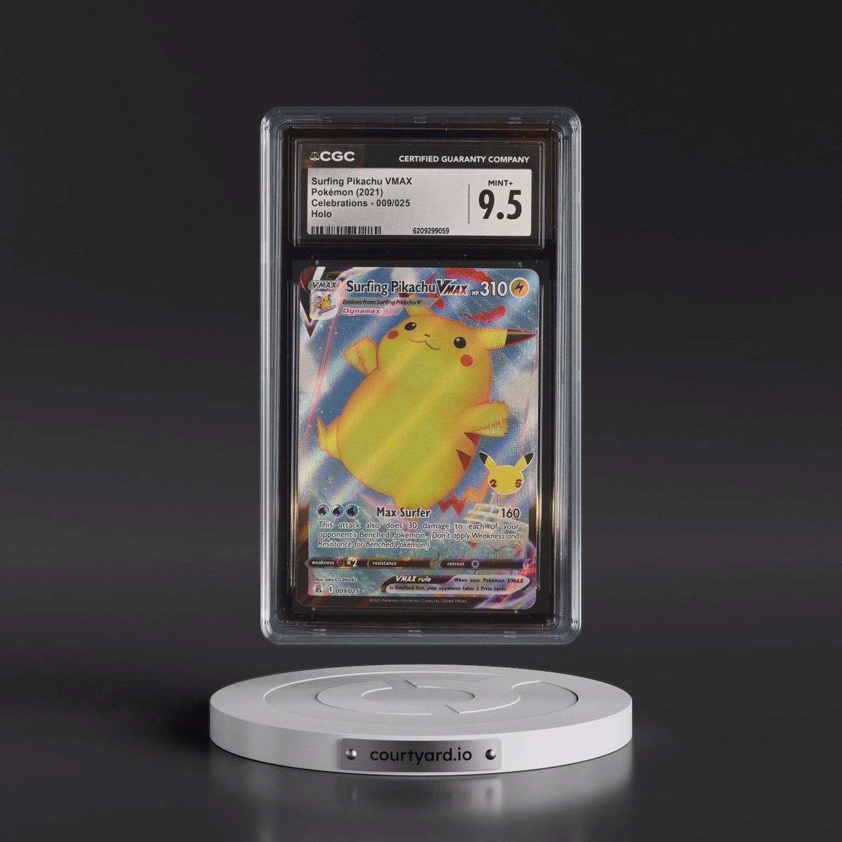 2021 Celebrations #009/025 Surfing Pikachu VMAX - Holo (CGC 9.5 MINT+)