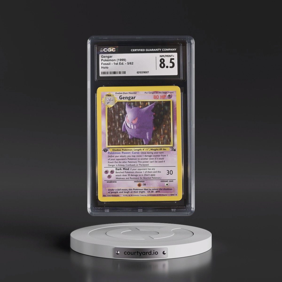 1999 Fossil #5/62 Gengar - 1st Edition Holo (CGC 8.5 NM-MT+)
