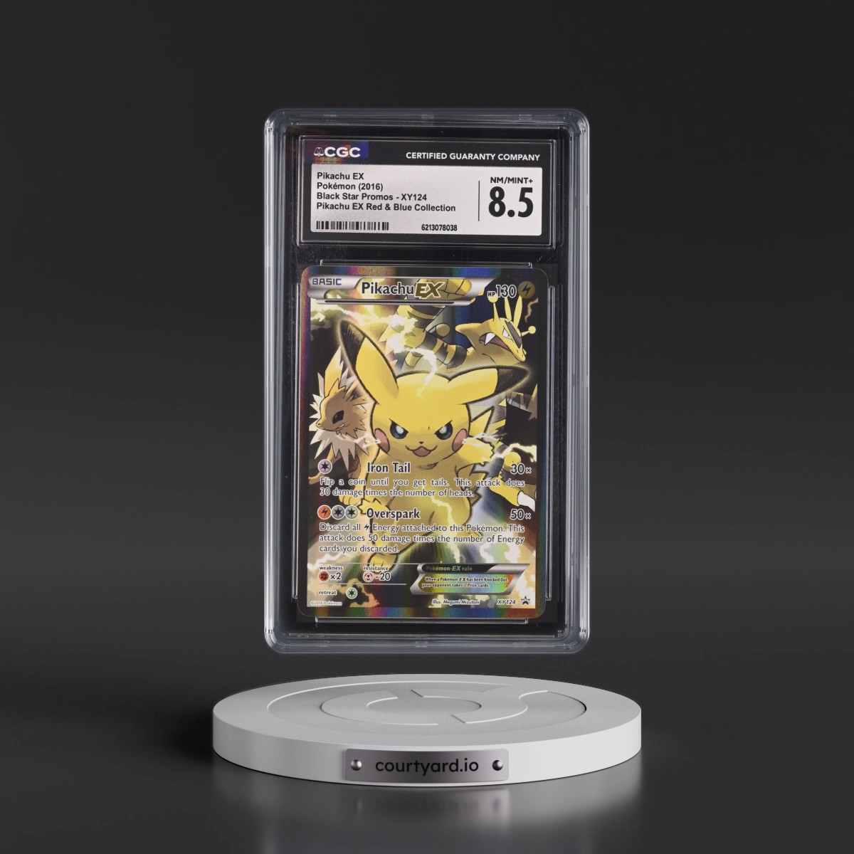 2013 Black Star Promos Pikachu EX - Pikachu EX Red & Blue Collection (Holo) #XY124 CGC 8.5